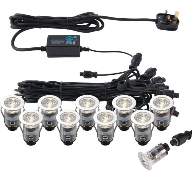 Loops IP67 Decking Plinth Light Kit 10x 25mm Colour Changing White Lamps Outdoor Rated - image 1
