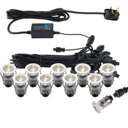 Loops IP67 Decking Plinth Light Kit 10x 25mm Colour Changing White Lamps Outdoor Rated