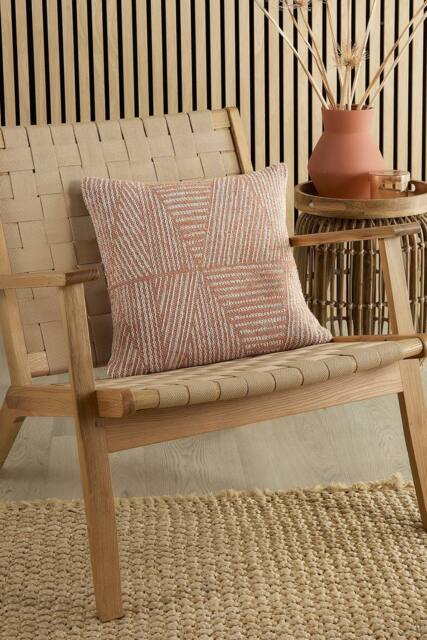 Appletree 'Myan' Woven Geometric Mosaic Design Filled Cushion in Terracotta - Size: 43 cm x 43 cm - image 1