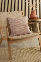 Appletree 'Myan' Woven Geometric Mosaic Design Filled Cushion in Terracotta - Size: 43 cm x 43 cm - thumbnail 1