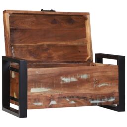 Berkfield Home Storage Chests 60x30x30cm Solid Reclaimed Wood & Metal in Brown - Size: 60 x 30 x 30 cm