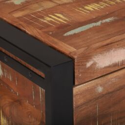 Berkfield Home Storage Chests 60x30x30cm Solid Reclaimed Wood & Metal in Brown - Size: 60 x 30 x 30 cm - thumbnail 8