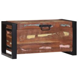 Berkfield Home Storage Chests 60x30x30cm Solid Reclaimed Wood & Metal in Brown - Size: 60 x 30 x 30 cm - thumbnail 4
