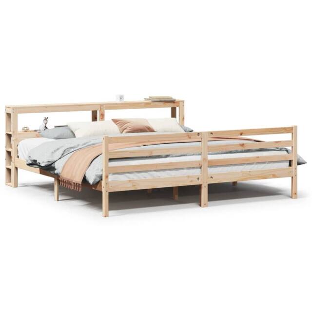 Berkfield Home Bed Frame with Headboard without Mattress 200x200 cm in Light Tan - image 1
