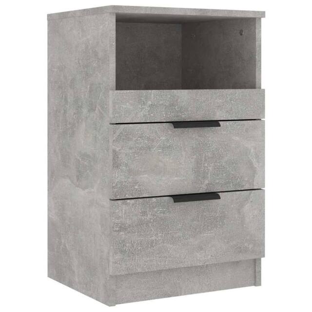 Berkfield Home Elegant Bedside Cabinets 2 pcs Concrete Grey Engineered Wood - image 1