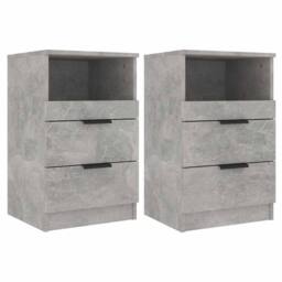 Berkfield Home Elegant Bedside Cabinets 2 pcs Concrete Grey Engineered Wood - thumbnail 3