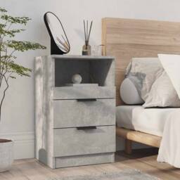 Berkfield Home Elegant Bedside Cabinets 2 pcs Concrete Grey Engineered Wood - thumbnail 7