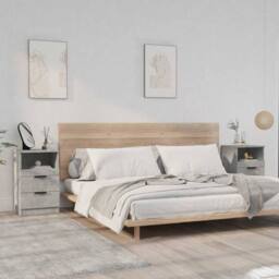 Berkfield Home Elegant Bedside Cabinets 2 pcs Concrete Grey Engineered Wood - thumbnail 2