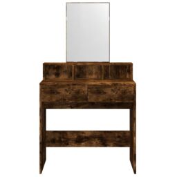 Berkfield Home Dressing Table with Mirror Smoked Oak 80x41x144.5 cm in Brown - thumbnail 4