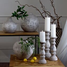 Love Lace Small Stone Ceramic Column Candle Holder - thumbnail 3