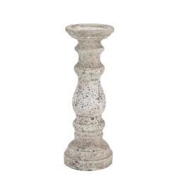 Love Lace Small Stone Ceramic Column Candle Holder
