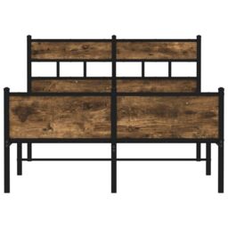 Berkfield Home Bed Frame without Mattress Smoked Oak 120x190 cm Small Double Engineered Wood in Brown - thumbnail 4