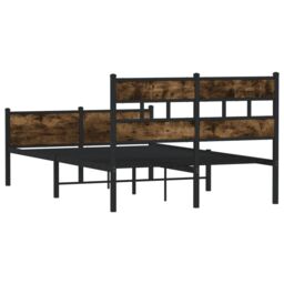 Berkfield Home Bed Frame without Mattress Smoked Oak 120x190 cm Small Double Engineered Wood in Brown - thumbnail 6