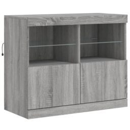 Berkfield Home Sideboard with LED Lights Grey Sonoma 81x37x67 cm - Size: 81 x 37 x 67 cm - thumbnail 3