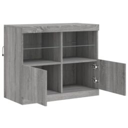 Berkfield Home Sideboard with LED Lights Grey Sonoma 81x37x67 cm - Size: 81 x 37 x 67 cm - thumbnail 7