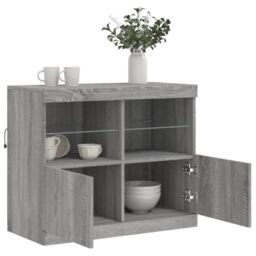 Berkfield Home Sideboard with LED Lights Grey Sonoma 81x37x67 cm - Size: 81 x 37 x 67 cm - thumbnail 5