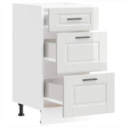 Berkfield Home Kitchen Base Cabinet Porto High Gloss White Engineered Wood - thumbnail 5