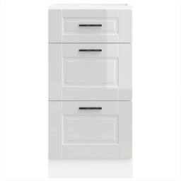 Berkfield Home Kitchen Base Cabinet Porto High Gloss White Engineered Wood - thumbnail 4