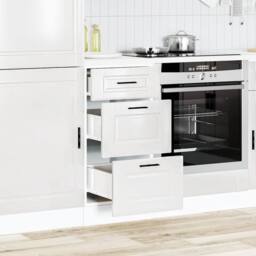 Berkfield Home Kitchen Base Cabinet Porto High Gloss White Engineered Wood - thumbnail 2