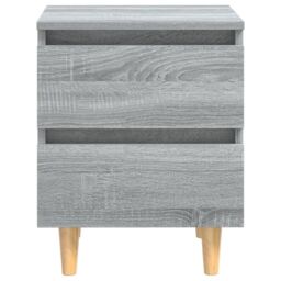 Berkfield Home Bed Cabinet with Solid Wood Legs Grey Sonoma 40x35x50 cm - Size: 40 x 35 x 50 cm - thumbnail 3