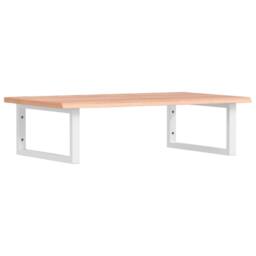 Berkfield Home Basin Shelf Wall Mounted Steel & Solid Wood Oak in Brown - thumbnail 2