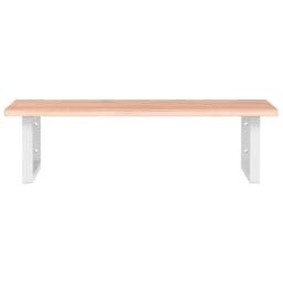 Berkfield Home Basin Shelf Wall Mounted Steel & Solid Wood Oak in Brown - thumbnail 4