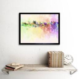 "Artery8 Abstract Cityscape London Skyline Paint Splash Framed Wall Art - Size: W12"" x H16""" - thumbnail 2