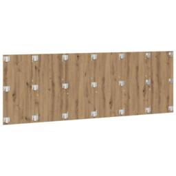 Berkfield Home Wall Headboard Artisian Oak 240x1.5x80 cm Engineered Wood in Brown - thumbnail 4