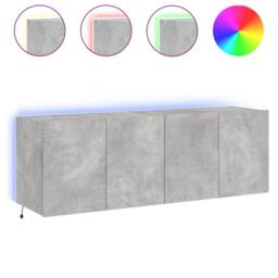 Berkfield Home TV Wall Cabinets with LED Lights 2 pcs Concrete Grey 60x35x41 cm - Size: 60 x 35 x 41 cm - thumbnail 3