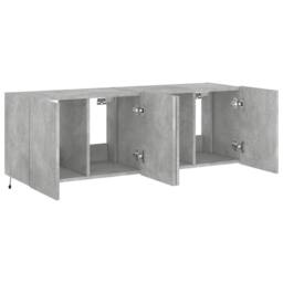 Berkfield Home TV Wall Cabinets with LED Lights 2 pcs Concrete Grey 60x35x41 cm - Size: 60 x 35 x 41 cm - thumbnail 7