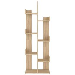 Berkfield Home Book Cabinet Sonoma Oak 48x25.5x140 cm Engineered Wood in Brown - thumbnail 4