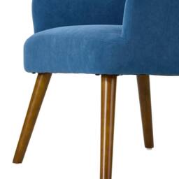 Kelvenix Velvet Accent Chair Modern Upholstered in Blue - Size: 0.6m2 - thumbnail 4