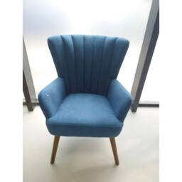 Kelvenix Velvet Accent Chair Modern Upholstered in Blue - Size: 0.6m2 - thumbnail 5
