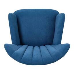 Kelvenix Velvet Accent Chair Modern Upholstered in Blue - Size: 0.6m2 - thumbnail 3
