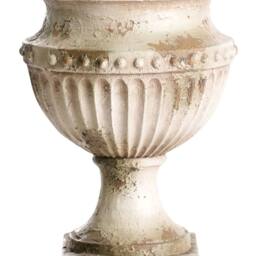 Wyld and Coco Beige Distressed Plant Pot Vintage Style Magnesium Oxide Planter - thumbnail 2