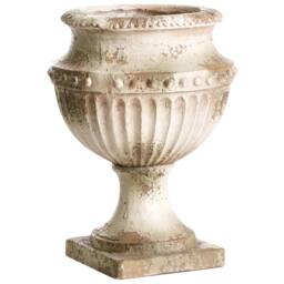 Wyld and Coco Beige Distressed Plant Pot Vintage Style Magnesium Oxide Planter - thumbnail 4