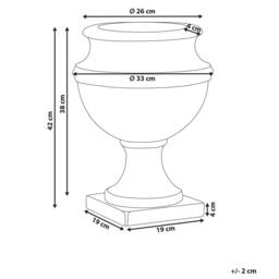 Wyld and Coco Beige Distressed Plant Pot Vintage Style Magnesium Oxide Planter - thumbnail 3