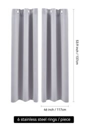 Garden Sanctuary Light Grey High Precision Blackout Curtains with Stainless Steel Grommets, 117cm W x 137cm H - Size: 117 cm W x 137 cm H - thumbnail 3