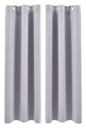 Garden Sanctuary Light Grey High Precision Blackout Curtains with Stainless Steel Grommets, 117cm W x 137cm H - Size: 117 cm W x 137 cm H - thumbnail 8