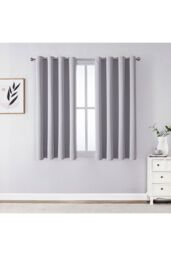 Garden Sanctuary Light Grey High Precision Blackout Curtains with Stainless Steel Grommets, 117cm W x 137cm H - Size: 117 cm W x 137 cm H - thumbnail 2