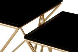 Orsina Stylish Design Gold Finish Side Tables, Versatile Side Table By Couch For Livingroom, Durable Lounge Table in Black - thumbnail 2