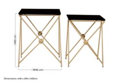 Orsina Stylish Design Gold Finish Side Tables, Versatile Side Table By Couch For Livingroom, Durable Lounge Table in Black - thumbnail 5
