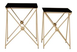 Orsina Stylish Design Gold Finish Side Tables, Versatile Side Table By Couch For Livingroom, Durable Lounge Table in Black - thumbnail 6