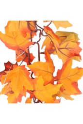 Living and Home 1.7m Pre-Lit Autumn Garland Maple Leaf Vine Fall Decoration for Mantel, Table & Wall in Orange - thumbnail 6
