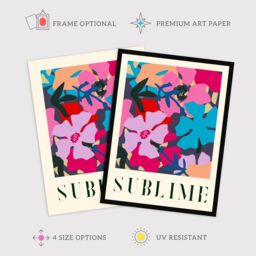 "Wee Blue Coo Wall Art Print Floral Abstract Sublime Quote Graphic Pattern Bold Poster - Size: W24"" x H32""" - thumbnail 2