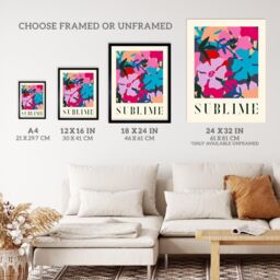 "Wee Blue Coo Wall Art Print Floral Abstract Sublime Quote Graphic Pattern Bold Poster - Size: W24"" x H32""" - thumbnail 3