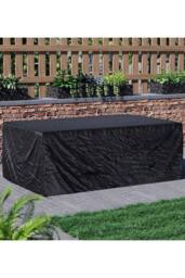 Home Discount Garden Vida Outdoor Furniture Cover UKFR Fabric 200 x 126 x 76 cm in Black - thumbnail 1
