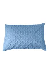 Homescapes Ultrasonic Quilted Embossed Cushion Cover in Blue - Size: 50 cm x 75 cm