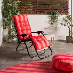 OHS Stripe Gravity Chair Seat Cushion Outdoor Garden Water Resistant - thumbnail 1