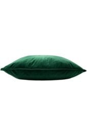 Paoletti Hortus Embroidered Bee Soft Velvet Pipe Trimmed Cushion in Emerald - Size: 50 cm x 50 cm - thumbnail 3